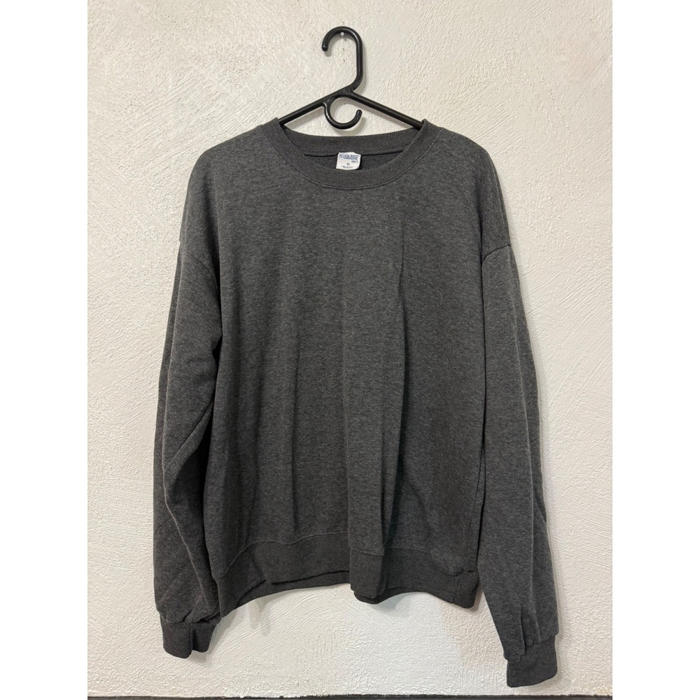 Mission Ridge Mens Charcoal Gray Heather Crewneck Fleece Sweatshirt XL Casual